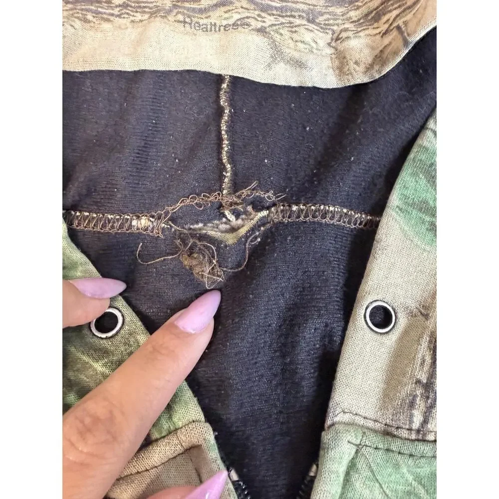 Vintage 80s Realtree Hoodie Mens XL Full Zip Hooded Pockets Fleece Camouflage